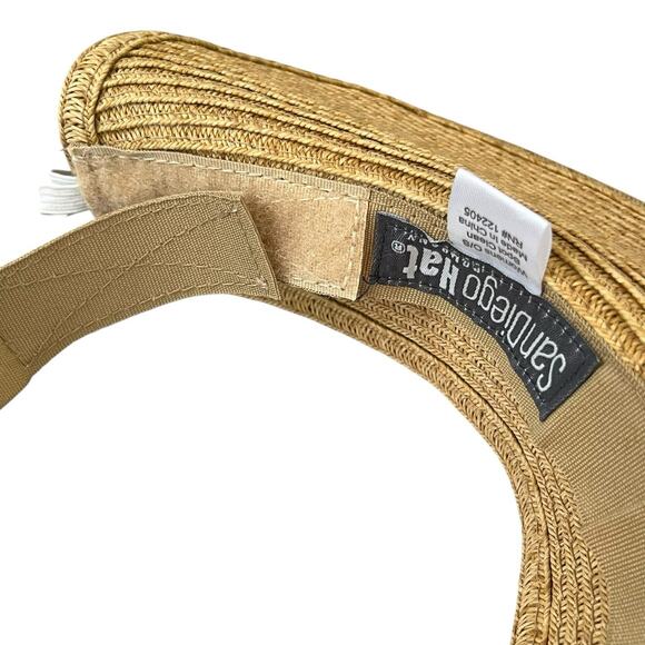 San Diego Hat Co. Paper Straw Sun Visor Hat One Size Wide Brim Adjustable - Picture 8 of 10